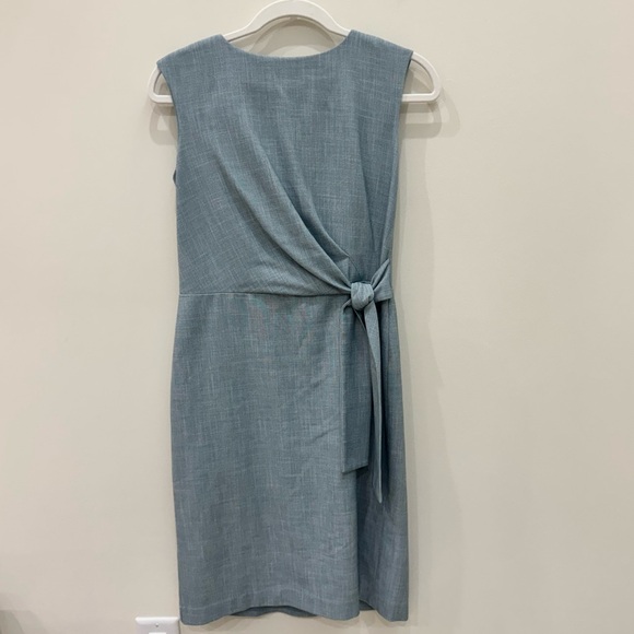 Ann Taylor Dresses & Skirts - Ann Taylor Petite Blue Sleeveless Wrap-Style Sheath Dress with Tie Waist